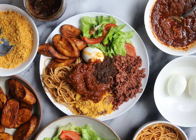 Waakye, real Ghanaian and West African dish